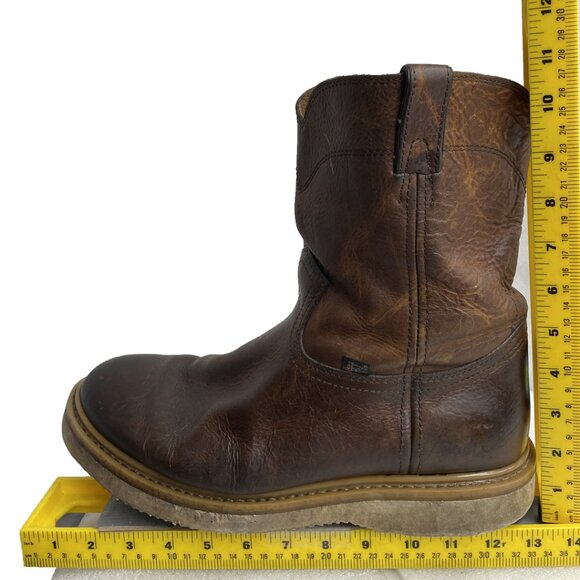 Justin Axe Wedge Men's 13 M Leather Western Work Brown Boots WK4908 Soft Toe - Picture 13 of 15